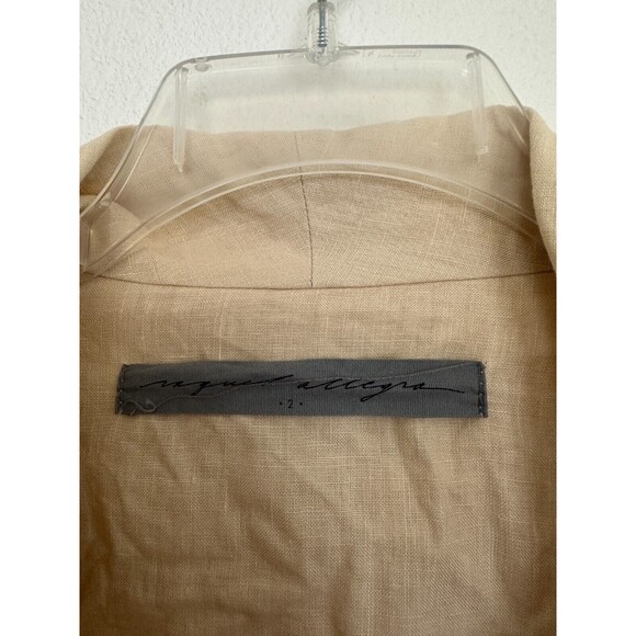 Raquel Allegra Women's Silk Linen Jai Jacket Blazer Beige Large Beach Lagenlook - Picture 2 of 8